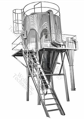 Asciugatrice a spruzzo centrifugale industriale ad alta efficienza SUS316L per zucchero e sale